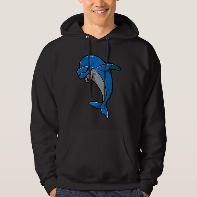 Cute Dolphins Whales Dabbing Dolphin Whale Boys Gi Hoodie (Front)