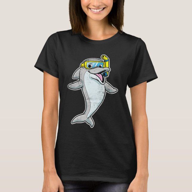 Cute Dolphins Whales Dolphin Snorkel Whale Boys Gi T-Shirt (Front)