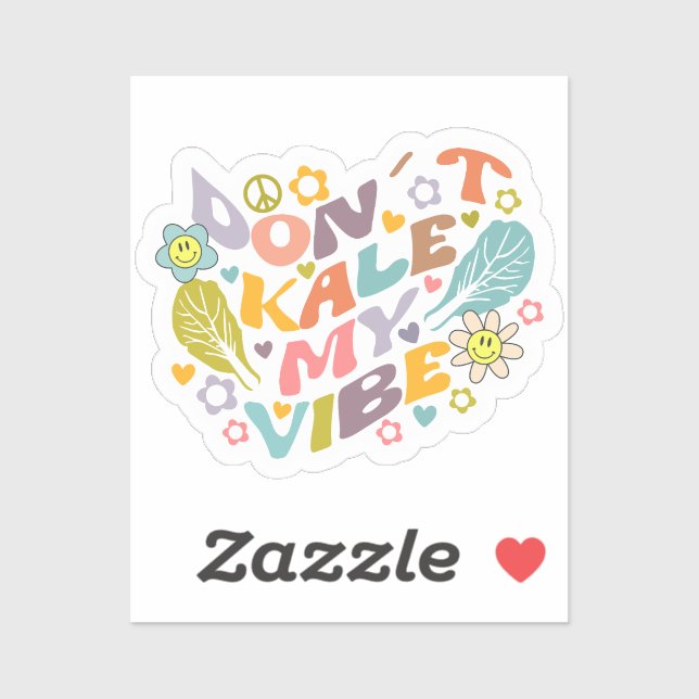Cute Don´t Kale my Vibe, Retro Vegan  (Sheet)