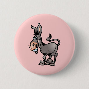 Cute Donkey 6 Cm Round Badge