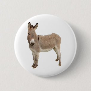 Cute Donkey Burro Photograph 6 Cm Round Badge