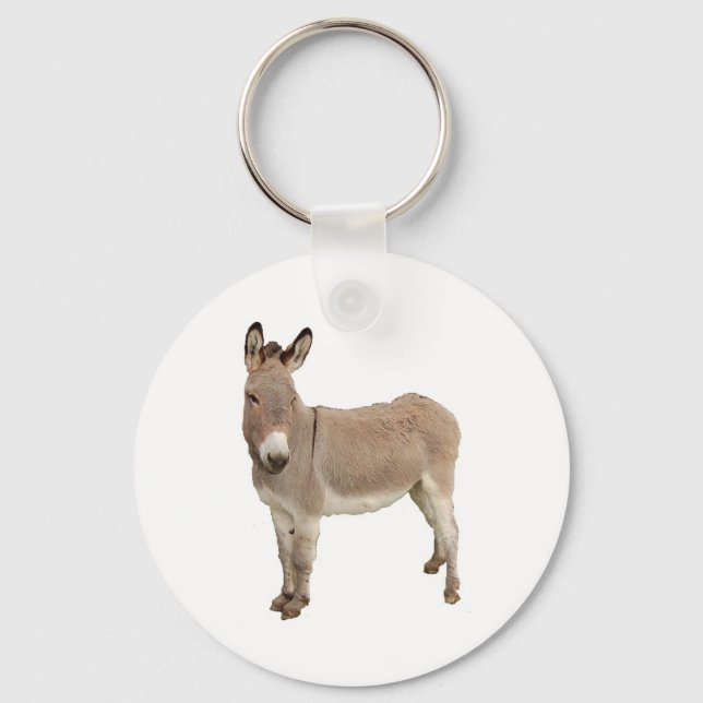 Cute Donkey Burro Photograph Key Ring (Front)