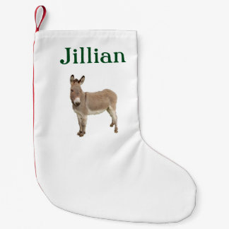 Cute Donkey Burro Photograph Small Christmas Stocking