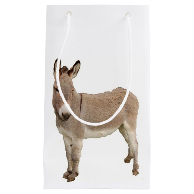 Cute Donkey Burro Photograph Small Gift Bag (Front)