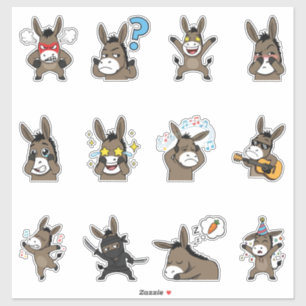 Cute Donkey Emoji Sticker Pack