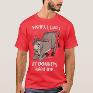Cute Donkey Farm Animal Lover Farming Farmer Funny T-Shirt