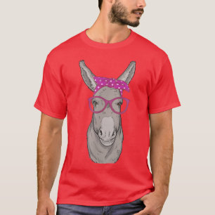 Cute Donkey Farmer Girl Farm Animal T-Shirt