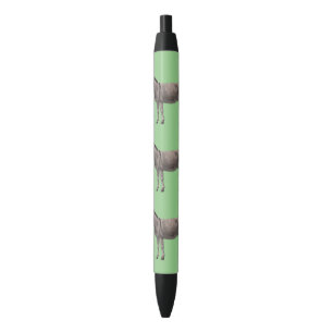 Cute Donkey Grey Burro Black Ink Pen