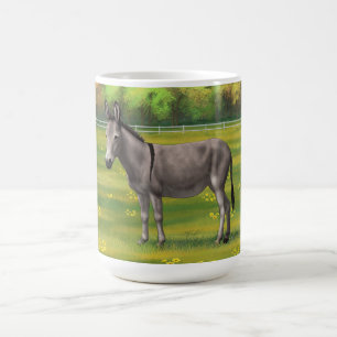 Cute Donkey Grey Burro In Pasture Coffee Mug