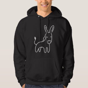 Cute Donkey Mule Animal Simple Silhouette Hoodie
