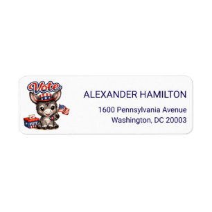 Cute Donkey Patriot Return Address Label