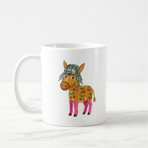 Cute Donkey Plaid Trapper Hat Mug