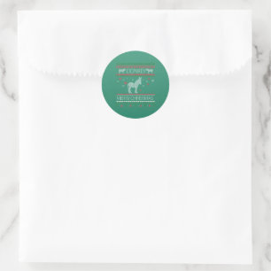 Cute Donkey Ugly Sweater Christmas Holiday Winter Classic Round Sticker