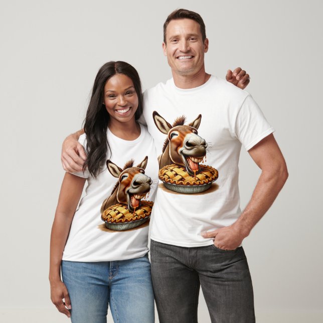 Cute Donkey With Pie T-Shirt (Unisex)