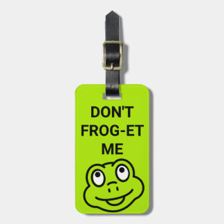 Cute 'Don't Frog-et Me' Frog Luggage Tag for Kids