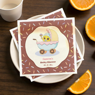 Cute Donut Cartoon Fun Baby Shower & Baby Sprinkle Napkin