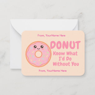 Cute Donut Classroom Valentine Card