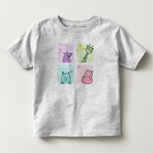 Cute Doodle Animals Kids T-Shirt
