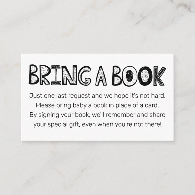 Cute Doodle Books For Baby Enclosure Card (Front)