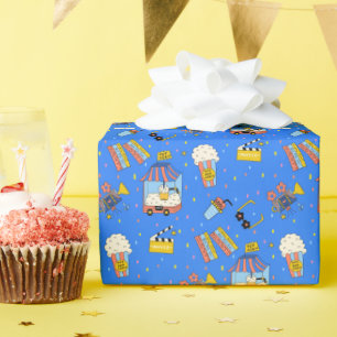 Cute Doodle Cinema Popcorn Movie Night Gift Wrapping Paper