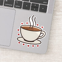 Cute Doodle Coffee Cup Vinyl Sticker