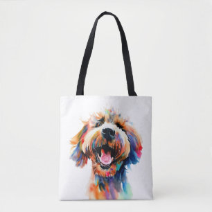 Cute doodle - Colourful Labradoodle Art Tote Bag