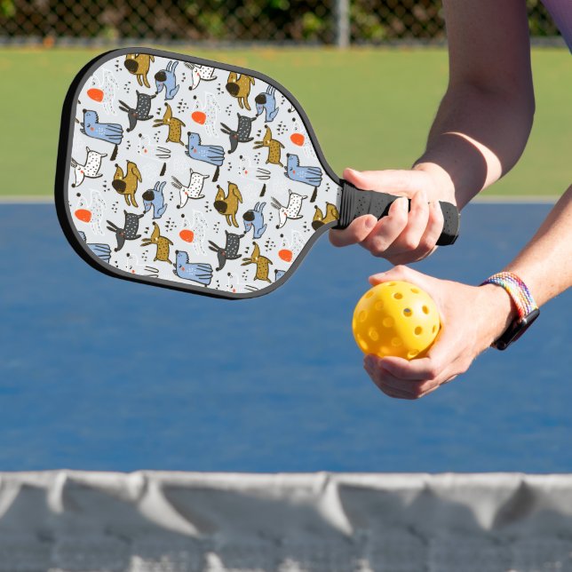 Cute Doodle Dog Pattern Pickleball Paddle (Insitu)