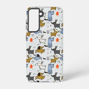 Cute Doodle Dog Pattern Samsung Galaxy Case