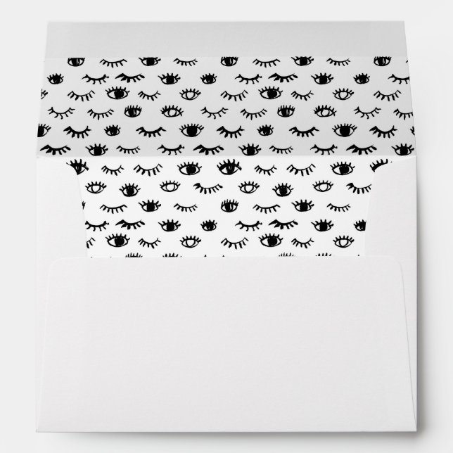 Cute Doodle Eyelash Pattern Envelope (Back (Bottom))