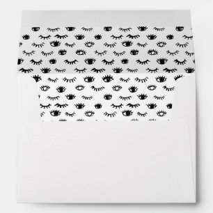 Cute Doodle Eyelash Pattern Envelope