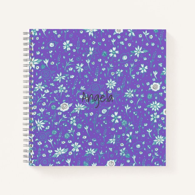 Cute Doodle Flower Notebook Customisable (Front)