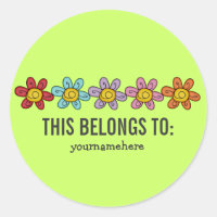 Cute Doodle Flower Stickers {THIS BELONGS TO}
