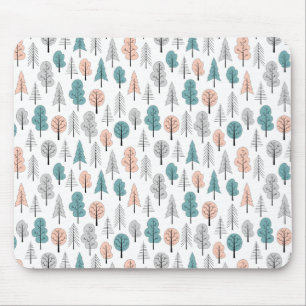 Cute Doodle Forest Pattern Mouse Pad