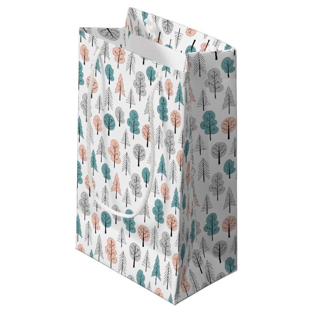 Cute Doodle Forest Pattern Small Gift Bag (Front Angled)