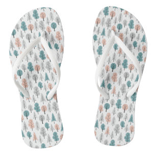 Cute Doodle Forest Pattern Thongs