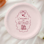 Cute Doodle Hand Drawn Bow Baby Shower Paper Plate<br><div class="desc">Serve up style and charm with our Doodle Hand-Drawn Bow Baby Shower Paper Plates. Featuring a delightful hand-sketched bow design in soft pastel tones, these plates add a whimsical yet elegant touch to your baby shower table setting. Perfectly sized for meals, snacks, or desserts, their sturdy construction ensures durability while...</div>
