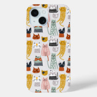 Cute Doodle Hand Drawn Cat Pattern