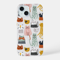 Cute Doodle Hand Drawn Cat Pattern