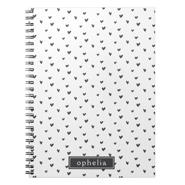 Cute Doodle Heart Pattern Notebook (Front)