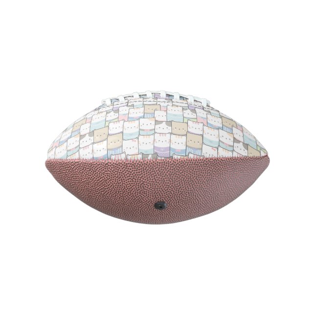 Cute Doodle Kitten Faces Pattern Football (Rotated 270)
