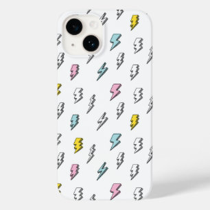 Cute Doodle Lightning Bolt Pattern Case-Mate iPhone 14 Case