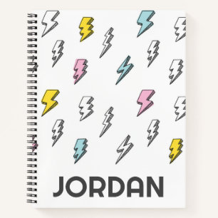 Cute Doodle Lightning Bolt Pattern Notebook