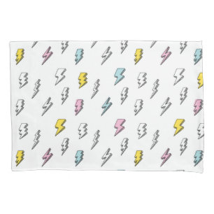 Cute Doodle Lightning Bolt Pattern Pillowcase