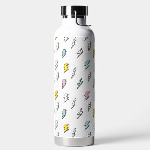 Cute Doodle Lightning Bolt Pattern Water Bottle