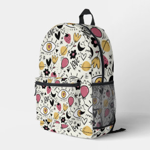 Cute Doodle Love Printed Backpack