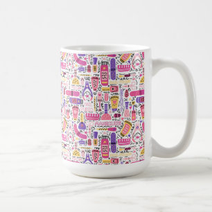Cute Doodle Manicure Pattern Coffee Mug