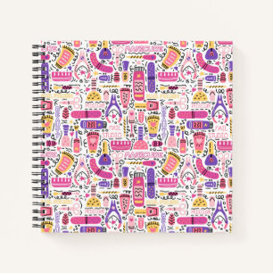 Cute Doodle Manicure Pattern Notebook