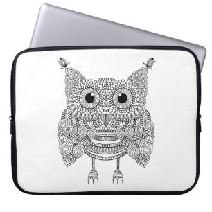 Cute Doodle Owl Laptop Sleeve