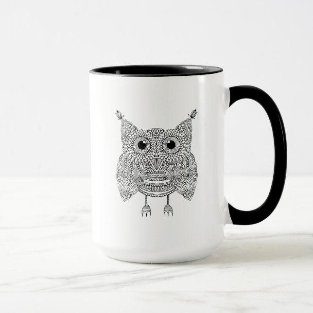 Cute Doodle Owl Mug (Right)