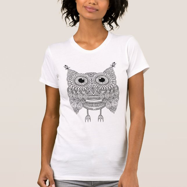 Cute Doodle Owl T-Shirt (Front)